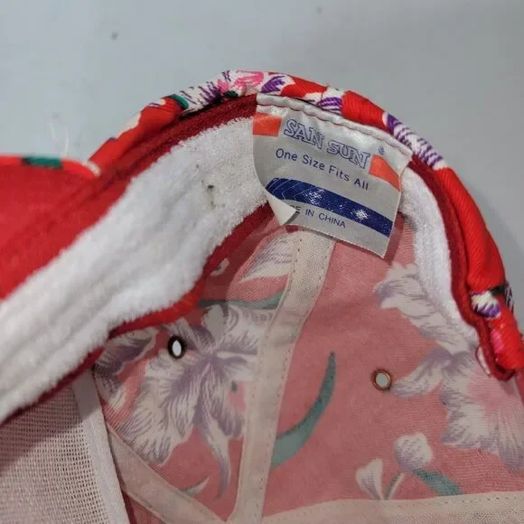 Vtg Freightliner Hat Cap Red Trucker Snapback Truck San Sun Retro 80s 90s Floral - Picture 12 of 16